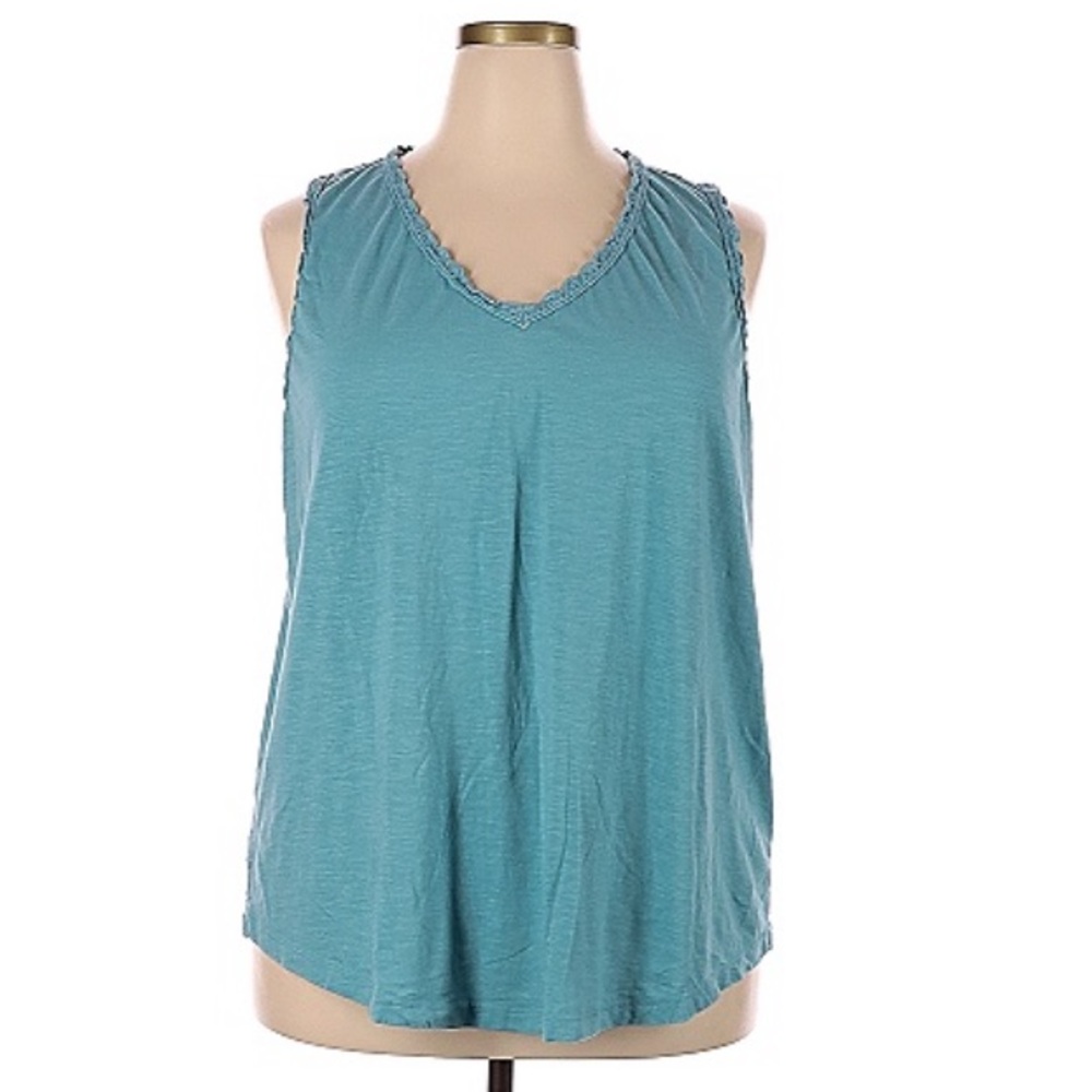 Natural Reflections Teal V-Neck Sleeveless Tank